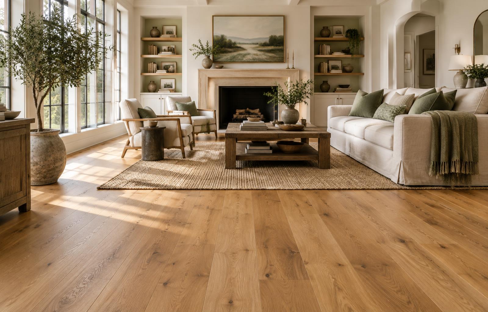 Hardwood installation in a welcoming home